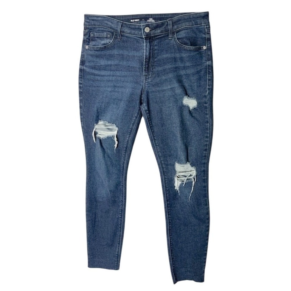 Old Navy Dark Wash Mid Rise Rockstar Skinny Jeans STRETCHY size 12